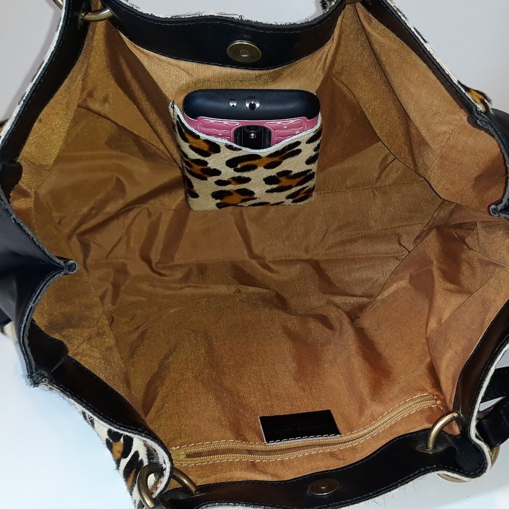 *Maurizio Taiuti Leopard Calf Hair Leather Tote Italy - Picture 6 of 13